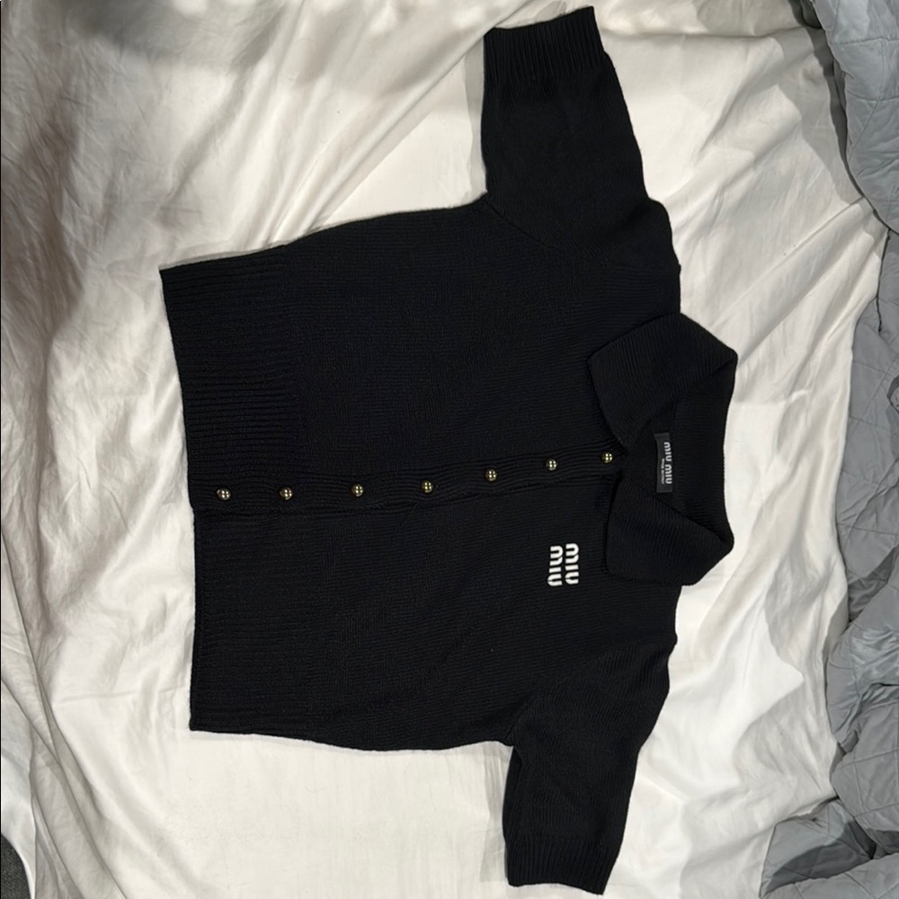 Miu Miu Black Button-Up Cardigan